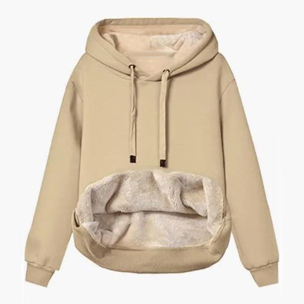 Women's Clothing warm pocket hooded sports sweatshirt jacket_maomaolike.com