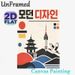 Korean Modern Cityscape Painting Poster, Minimalist Graphic Style Poster, Vibrant Color Scheme Featuring Traditional Pagoda, Tower And Crane, Ideal_maomaolike.com