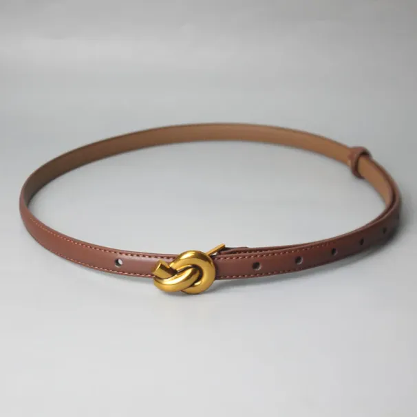 HOT Genuine Leather Women Fashion Belt Knot Buckle Waistband Cummerbund For Dress Jeans_maomaolike.com