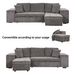 104.5" Pull Out Sleeper Sofa Reversible L-Shape 3 Seat Sectional Couch With Storage Chaise And 2 Stools For Living Room Furniture Set_maomaolike.com