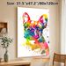 French Bulldog Painting Poster, Vibrant Watercolor Splatter-style Dog Portrait Poster, Eye-catching Artistic Decor Ideal For Living Room, Bedroom And_maomaolike.com