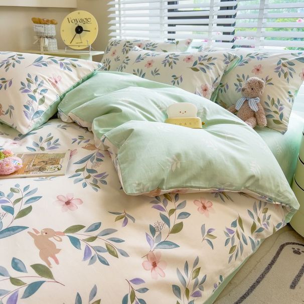 Pure Cotton Four-Piece All-Cotton Duvet Cover Sheet Bed Skirt Three-Piece Set Bedding Manufacturer Wholesale_maomaolike.com