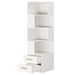 L-Shaped Bookshelf, Corner Bookcase With 5-Tier Shelf And 2 Drawers_maomaolike.com