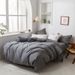 Wholesale Retro Linen Button Pure Four-Piece Nordic Style Apartment Homestay Full Yarn-Dyed Washed Cotton 4-Piece Set_maomaolike.com