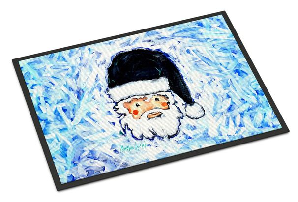 Novena Blue Santa Claus Doormat Front Door Mat Indoor Outdoor Rugs For Entryway, Non Slip Washable Low Pile, 24H X 36W_maomaolike.com