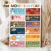 Months Of The Year Painting Poster, Vibrant Seasonal-themed Poster, Illustrative Design To Learn Months And Matching Seasonal Elements, Suitable For_maomaolike.com