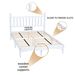 Wood Bed Frame With Spindle Headboard, Solid Rubber Wood Foundation With Wood Central Supports, 1000 Lb Capacity, Easy Assembly, No Box Spring Needed, Full- White_maomaolike.com