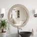 23.62 Inches Wood Round Decorative Mirrors For Wall Decor, Rustic Circle Mirror For Bedroom, Bathroom, Living Room, Entryway Mirror For Home And Office With Beads_maomaolike.com