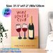 Wine Lovers Club Painting Poster, Vibrant Retro-style Wine Bottle & Glasses Poster, Warm Typography Design Brings Cozy Atmosphere For Home Bar, Dining_maomaolike.com