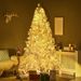 7.5 Ft Tall Prelit Artificial Christmas Tree Holiday Décor With 1518 Branches, 500 Warm White LED Lights, Auto Open, White_maomaolike.com