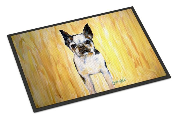 Boston Terrier Walker Two Doormat Front Door Mat Indoor Outdoor Rugs For Entryway, Non Slip Washable Low Pile, 24H X 36W_maomaolike.com