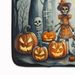 Calacas Skeletons Spooky Halloween Memory Foam Kitchen Mat Machine Washable Anti-Fatigue Mat Cushion Comfort Bath Mat Or Kitchen Rug_maomaolike.com