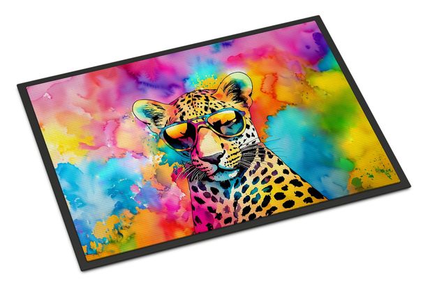 Hippie Animal Leopard Doormat Front Door Mat Indoor Outdoor Rugs For Entryway, Non Slip Washable Low Pile, 24H X 36W_maomaolike.com