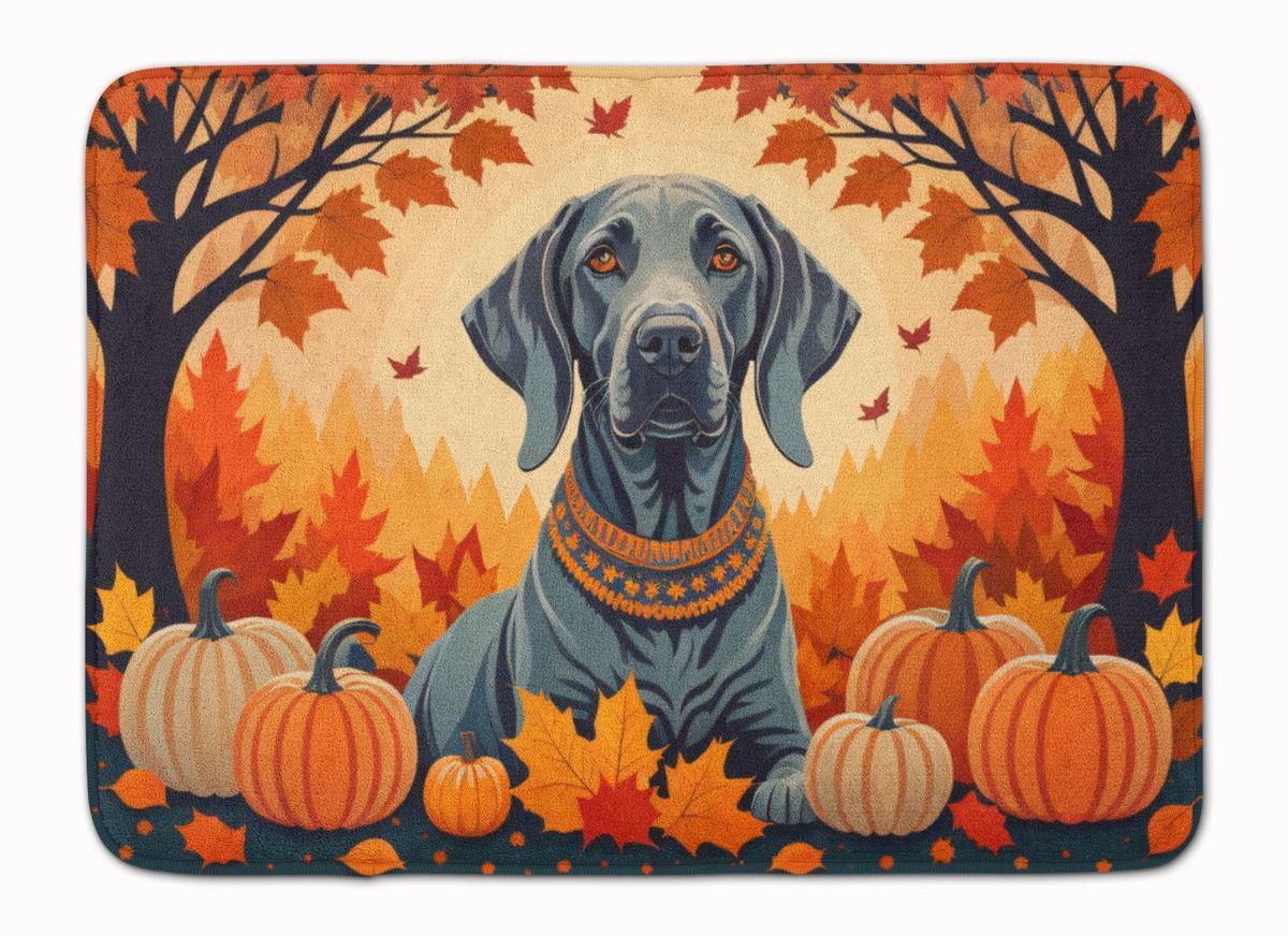 Weimaraner Fall Memory Foam Kitchen Mat Machine Washable Anti-Fatigue Mat Cushion Comfort Bath Mat Or Kitchen Rug_maomaolike.com