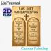 Spanish Ten Commandments Painting Poster, Vintage Parchment-style Poster With Crucifix, Inspirational Religious Decor Ideal For Home, Church, Prayer_maomaolike.com