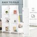 4 Panel 67" Tall Wood Privacy Screen Room Divider With 3 Shelves And Folding Storage For Bedroom, White_maomaolike.com
