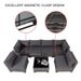 7-Piece Outdoor Patio Furniture Sets, All-Weather Wicker Rattan Sectional Sofa, Modern One Glass Coffee Table And Washable Seat Cushion (Gray)_maomaolike.com