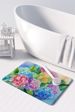 Hydrangeas In Watercolor Memory Foam Kitchen Mat Machine Washable Anti-Fatigue Mat Cushion Comfort Bath Mat Or Kitchen Rug_maomaolike.com
