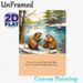 Beaver Family Themed Painting Poster, Soft Watercolor Winter Riverside Scene Poster, Heartwarming Wildlife Design With Inspirational Quote, Ideal For_maomaolike.com
