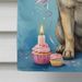 Norwegian Elkhound Happy Birthday House Flag Large Porch Sleeve Pole Decorative Outside Yard Banner Artwork Wall Hanging, Polyester, House Size, Multicolor_maomaolike.com