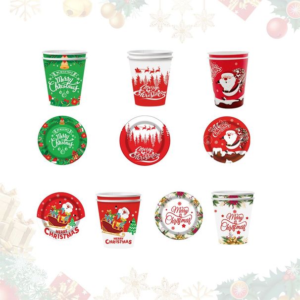 30 PCS Christmas Paper Plates,9 Inches Christmas Party Supplies 6 Designs Snowman And Santa Claus Disposable Plates For Christmas Party Dinner Tableware Decoration Supplies_maomaolike.com