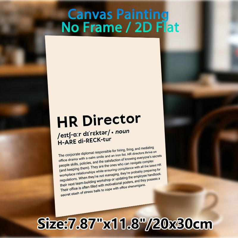 HR Director Definition Painting Poster, Witty Typographic Poster, Humorous Workplace-themed Decor Ideal For Office, Professional Workspace_maomaolike.com