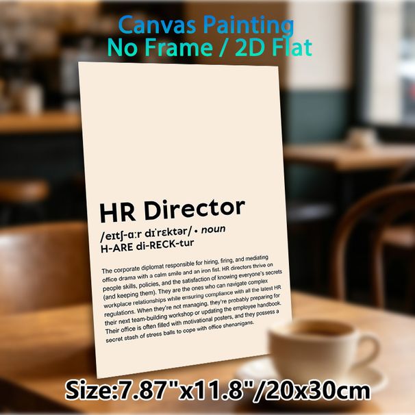 HR Director Definition Painting Poster, Witty Typographic Poster, Humorous Workplace-themed Decor Ideal For Office, Professional Workspace_maomaolike.com