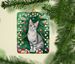 European Shorthair Cat By The Christmas Tree Porcelain Ornament Christmas Tree Hanging Decorations For Home Christmas Holiday, Rectangle, Gift, Multicolor_maomaolike.com