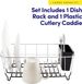 Sweet Home Collection 2 Piece Dish Drying Rack Set Drainer With Utensil Holder Simple Easy To Use Fits In Most Sinks, 14.5" X 13" X 5.25", Black_maomaolike.com