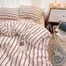 Wholesale INS Vintage Skin-Friendly Four-Piece Nordic Style Soft Striped Washed Cotton 4-Piece Bedding Set_maomaolike.com