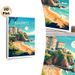 Biarritz France Coastal Painting Poster, Vibrant Retro Travel Style Poster, Scenic Beach With Cliff-top Buildings Design, Ideal For Living Room_maomaolike.com