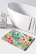 Alaska Forget-me-nots In Watercolor Memory Foam Kitchen Mat Machine Washable Anti-Fatigue Mat Cushion Comfort Bath Mat Or Kitchen Rug_maomaolike.com