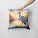 Blue Heron In The Golden Hour Throw Pillow Machine Washable, Indoor Outdoor Decorative Pillow For Couch, Bed Or Patio, 18Hx18W_maomaolike.com