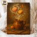 Mexican Hot Cup & Pan Dulce Painting Poster, Warm-toned Vintage Artistic Poster, Whimsical Scene With Butterflies And Flowers, Cozy Nostalgic Decor_maomaolike.com