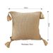 SOGA 2X 50CM Light Brown Pillow With Tassel Accents, Rizzy Transitional Cover Throw Pillow_maomaolike.com
