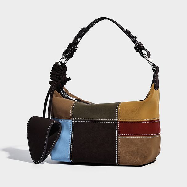 European American Fashion Patchwork Lunch Box For Women, Single High-End Large Capacity Bag, 2026 New Retro Handbag And Shoulder B_maomaolike.com