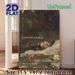Melancholy Themed Painting Poster, Vintage Oil Painting Style Poster, Features A Woman Afloat In Water With Poetic Text And Water Lilies, Evokes_maomaolike.com