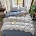 Wholesale INS Korean Four-Piece Pastoral Style Soft Xiaozhu Jacquard Washed Cotton 4-Piece Bedding Set_maomaolike.com