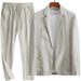 Men's Clothing 2026 New Simple Casual Linen Suit For Men Spring And Summer Thin Style Youth Korean Style Fashion Summer Loose Handsome Two-Piece Suit_maomaolike.com