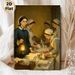 Vintage Nursing Scene Painting Poster, Warm-toned Realistic Historical Poster, Graceful Depiction Of Nurses Arranging Medical Supplies Suitable For_maomaolike.com