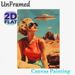 Retro UFO & Pin-up Girl Painting Poster, Vibrant Vintage Retro Style Poster, Nostalgic Desert Scene With Flying Saucer, Ideal For Living Room, Bedroom_maomaolike.com