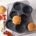 Food Grade Silicone Hamburger 6-Hole French Bread Mold Easy Release Kitchen Baking Tool_maomaolike.com
