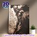 Biblical Warrior Painting Poster, Vintage Monochrome Grunge-style Warrior With Scripture Poster, Inspirational Religious Quote Decor For Home, Study_maomaolike.com