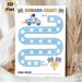 Astronaut Race Themed Reward Chart Painting Poster, Cute Cartoon Style Spaceman Driving Rocket Car On Track Poster, Practical Progress-tracking Option_maomaolike.com