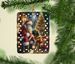 Bullmastiff And Santa Claus Porcelain Ornament Christmas Tree Hanging Decorations For Home Christmas Holiday, Rectangle, Gift, Multicolor_maomaolike.com
