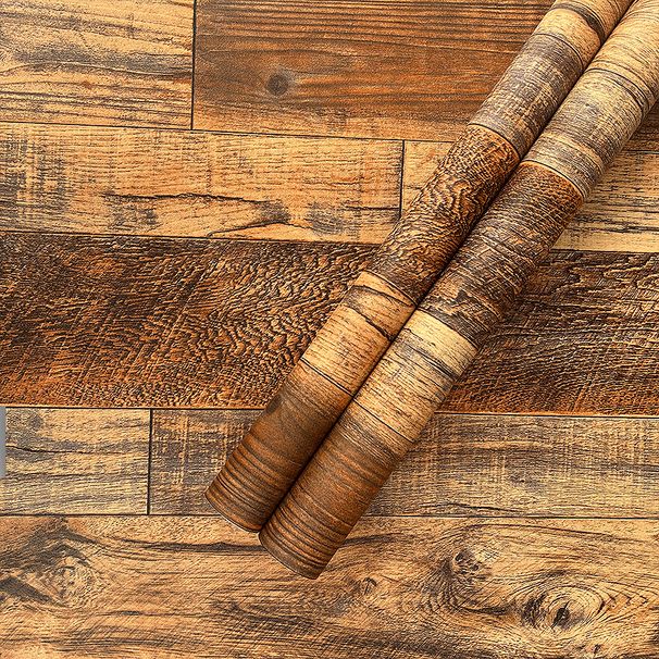 44cm*2000cm Dark Walnut Wood Wallpaper – Luxury Rustic Peel & Stick Wall Covering For Farmhouse Decor_maomaolike.com