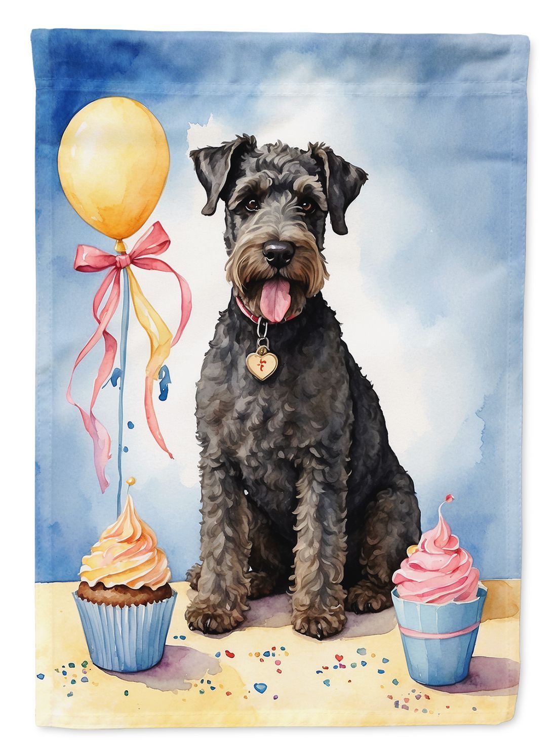 Kerry Blue Terrier Happy Birthday Garden Flag Mailbox Flag Decorative Yard Flag Banner Outside Patio Artwork Yard Flower Beds, Garden Size, Multicolor_maomaolike.com