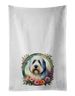 Old English Sheepdog And Flowers Kitchen Towel Set Of 2 White Dish Towels Decorative Bathroom Hand Towel For Hand, Face, Hair, Yoga, Tea, Dishcloth, 19 X 28", White_maomaolike.com