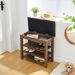 A Height-adjustable Shoe-changing Bench Made Of High-quality Wood, Equipped With A Comfortable Seat And Concealed Storage Space,Natural Rubber Wood,Brown_maomaolike.com