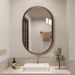 Vintage Bathroom Wall-Mounted Self-Adhesive Washroom Vanity Antique Makeup No-Drill Half-Length Mirror Wall-Hanging_maomaolike.com